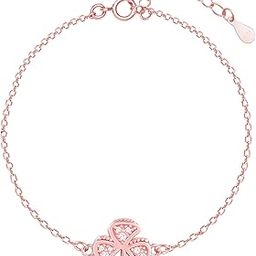 giva 925 Silver Rose Gold Shamrock Bracelet, Adjustable | Gifts for Women and Girls | With Certificate of Authenticity and 925 Stamp | 6 Months Warranty-picture-0