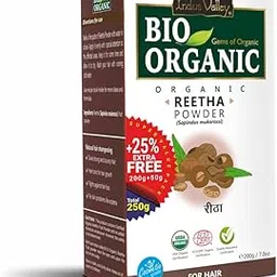 INDUS VALLEY Bio Organic Reetha Powder | Sapindus mukorossi | 100% Organic & Chemical Free Skin Cleanser - 200gm+50gm-picture-33