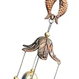 YEAHMOM Metal & Wooden Wind Chime Home Décor Feng Shui Bell with Fish Design Hanging Windchime for Positive Energy & Good Luck (18 cm)-1 Piece-picture-25