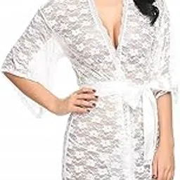 Women's Net Babydoll Lingerie Night Dress | Hot&Sexy for Couples Honeymoon/First Night/Anniversary for Women/Ladies/Girls/Wifes-image-0