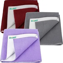 Bumpers Anti-Piling Quick Dry & Absorbent Sheet Polycotton Baby Bed Protecting Waterproof Mat (Violet, Grey, Maroon, Small (70 x 50cm), Pack of 3)-picture-15