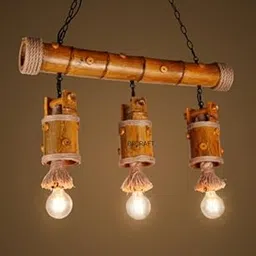 BECRAFT Industrial Pendant Light, CraftThink Bamboo Shape Restaurant Balcony Ceiling Light 3 Light Rustic Style Island Pendant for Island Bar Cafe Restaurant-picture-12