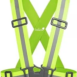 Indiana as offered by nature High Visibility Protective Safety Reflective Vest Belt Jacket, Night Cycling Reflector Strips Cross Belt Stripes Adjustable Vest - Green-picture-17