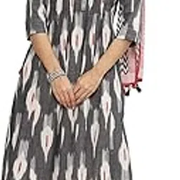 biba Women Cotton Blend A Line Dyed Suit Set-picture-41