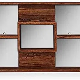 Solid Sheesham Wood Wall Book Shelves with Book Racks Storage for Living Room | Home & Office | Bookcase Storage| Solid Wood Book Shelf | Wall Book Shelf | Natural Teak Finish-picture-13