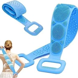 Silicone Body Back Scrubber Bath Brush Washer For Dead Skin Removal Men, Women Silicon belt for Bathroom Backside Cleaning-image-12