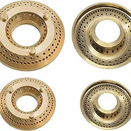 DELTA® Gas Stove Replacement Parts | Gas Stove Spare Part Gulla Cut Brass Burner Set | Gas Stove Part Small 62 MM + Big 74 MM Brass Burner Set for Simple Gas Stove (BT- 62+74 MM) image 1