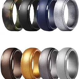 ECOMISTIQ® 8 Pieces Silicone Rings Men Women Band Sport Rings Outdoor Rings Size 14|Jewelry & Watches| Fashion Jewelry | Rings-picture-40