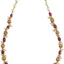 kushal's Fashion Jewellery Ruby Gold Polished Copper Antique Necklace for Women, Best for Festive Season - 433526 image 1