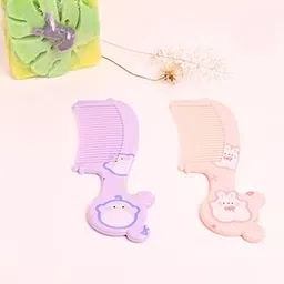 THE LITTLE LOOKERS Baby Hair Comb Set I Kids Hair Brush I Baby Comb for Wet, Dry, Curly Hairs Kids with Wide Tooth Comb - Pink & Purple (Pack of 2)-image-66