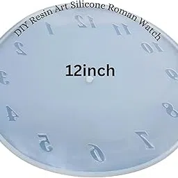 Artist DIY Art Silicone Mould, Reusable, Non-Toxic, Durable & Flexible, for Casting & Moldong, Watch Making Silicone Mould (12 inch, Numerical Watch, Round Shape)-image-0