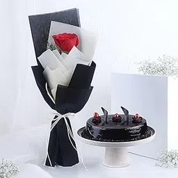 FNP Love Red Rose Bouquet & Truffle Cake – Classic Wedding Gift Full of Love & Warm Wishes-picture-14