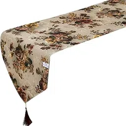 Heart Home Flower Design Cotton Table Runner for Family Dinners or Gatherings, Indoor or Outdoor Parties & Everyday Use, 16"x68"inch (Brown), Standard (HS39HEARTH023541)-picture-29