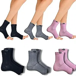 Ecosync Open Toe Bamboo Cotton Neuropathy Compression Socks Combo Pack of 3 (Black + Grey + Baby Pink) – Moisture-Wicking, Breathable, Pain Relief for Diabetic & Neuropathy, Eco-Friendly, Unisex.-picture-10