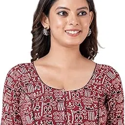 Women Pure Cotton Printed Blouse Cotton Blouse Round Neck Blouse 100% Cotton Short Sleeve-picture-28