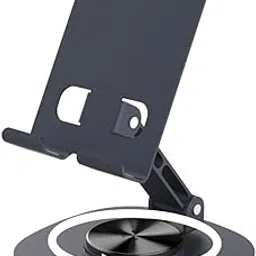 New Premium 360° Rotatable Mobile Phone Holder Stand | Stable Metallic Base | Adjustable & Foldable Dock Tabletop Mount for All Smartphones, Tablets-picture-48