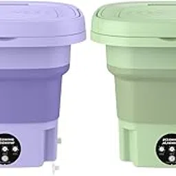 Foldable Mini Washing Machine Silent Small Bucket Washer for RV Dorm Camping Violet-image-66