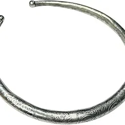 vibhava Antique Traditional Banjara Style Oxidised Brass Metal Tribal Hasli with premium Metal Quality for Girls and Women-picture-19