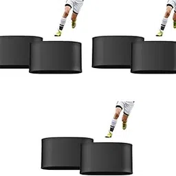 Proberos® One Pair Silicone Shin Guard Straps Ankle Support Bands Anti-Slip Fixer for Training Stretchy 60mm Diameter Sport Multi Use Loop Teens Kids Size S 3PCS image 1