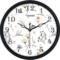 Amazon Brand - Solimo 8-Inch Classic Shade Plastic Wall Clock - Quartz Movement - Analog, Black-image-94