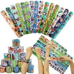 Pack Of 20 Pcs Slap Wrist Bands For Kids | Cartoon Theme Slap Bands For Boys & Girls Party Favor | Best Birthday Return Gifts For Childrens | Random Designs |-image-50