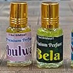 SKMS, Itra - Rose/Mogra/Phulwari/Shyam Darbar/Bela/Chandan Combo Pack of Natural Attar. Combo pack of 12 (6ml x 12pcs) Total 72 Ml Alchol Free Perfume Itra-picture-29