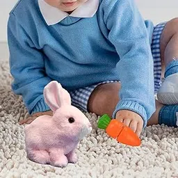 bnf® Bouncing Rabbit Toy Cute Electronic Plush Rabbit for Girls and Children Pink Baby | Toys for Baby | Plush Baby Toys-image-4