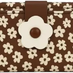 Small Wallet for Women Girls Wallets Cute Flower Cash Pocket & Card Holder & Coin Purse Money Billfold PU Leather Fashion, Pink, Cute Bifold Wallet for Women, Girls, Kids-image-13