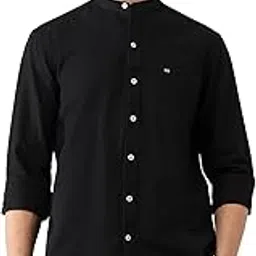 arrow sports Men's Slim Fit Pure Cotton Mandarin Collar Shirt-picture-27