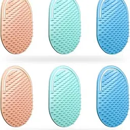 DazzleDiva Pocket Palm Comb Set, 6 Pieces, Travel-Friendly Scalp Massager with Rounded Edges, Multicolour-picture-43