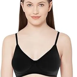 juliet Women's Non Padded Non Wired Cotton Tshirt Bra KAJAL Black 34B-picture-31