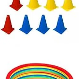 STYLEHEAVEN Hopscotch Rings Game with Connectors with 12 Pieces Marker Cones-image-39