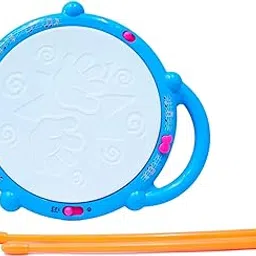Musical Drum for Kids with Flashing Lights, Dynamic Musial Instrument Toy with 2 Mallets for Toddlers, Multicolour-picture-23