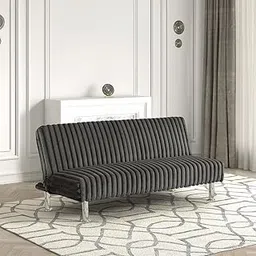 FRIENDS LIFE Cyrus Sofa Cum Bed Contemporary Made of Luxurious High Density Foam Modern Rome Polyester Febric Twin Futon Sofa Bed Color - Dark Grey-picture-13