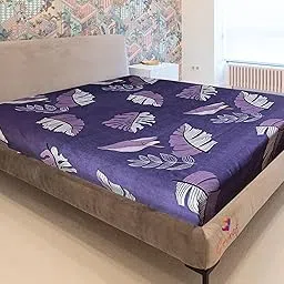 Grinaf Zippered Cotton Queen Size Mattress Cover/Protector 220TC | 60"x72"x6" (Purple Banana)-picture-16
