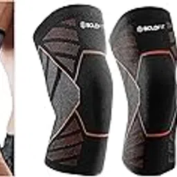 Boldfit Nylon Knee Support Cap Brace/Sleeves Pair(Large) & Knee Support Cap Brace/Sleeves Pair (Medium) & Elbow Sleeves, Elbow Band for Gym. Elbow Wrap/Straps Gym Accessories-picture-17