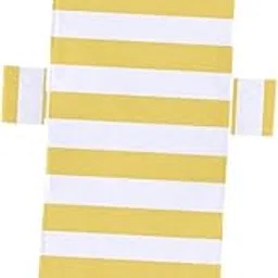 VELURA Stripe Beach Chair Cover Women with Pocket for Vacation Swimming Pool Travel Light Yellow White|1 Beach Lounge Chair Cover|Gym Towels| Fitness Running & Yoga |Sporting Goods image 1