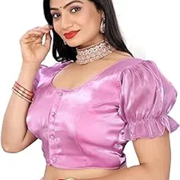 mondal fashion house Women's Silk Puff Sleeve Readymade Blouse for Saree and Lehenga - Exquisite Craftsmanship for Weddings and Celebrations Free Size-picture-15