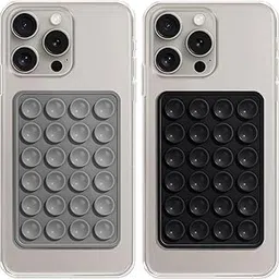 CELLMASTER Suction Phone Case | Universal Reusable Suction Sticker Holder | Strong Grip Octobuddy Back Cover | Black & Grey 2 Pack-picture-12