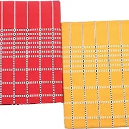 THARUNSHA ELITE Single Blanket Single Size Solapur Cotton Chaddar / 100% Cotton Blanket/Bedsheet/Reversible Blanket for Daily use (Kolam Grey -60x90 inches) Set of 2 (Cherry Red-Yellow)-picture-55