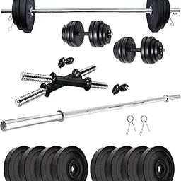 Kore PVC 16 Kg Combo 43 WB-Wa Home Gym Set, Black-picture-27