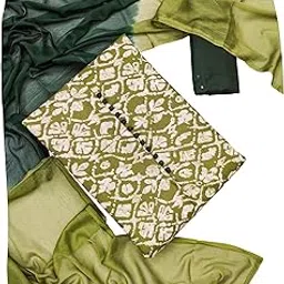 ethnicjunction Women's Cotton Blend Printed Unstitched Salwar Suit Dress Material | Printed Dress Material | Green salwar suit-picture-14
