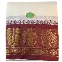 prakasam cotton Mens 9X5 (panjakejam) Dhoti and towel set/100% Cotton dhoti and towel attached together set/1.28X4.05 mtrs dhoti and 1.28X2.25 mtrs towel-picture-50