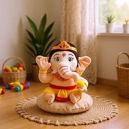 aurbo Mantra Chanting Soft Toy (25 Cm) Lord Ganesha Musical Soft Toys | Medium Size Soft Plush Toy | Baby Ganesha Toy with Info Booklet & Instruction | Best Gift for Infants, Kids, Babies-picture-22