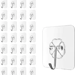 Amazon Brand - Umi Adhesive Hooks for Wall Without Drilling- Wall Hangings Hooks,Wall Hanger for Clothes, Kitchen Accessories Items,Clips, Sticker for Cloth Hangers, Photo Frames (Pack of 30)-picture-34