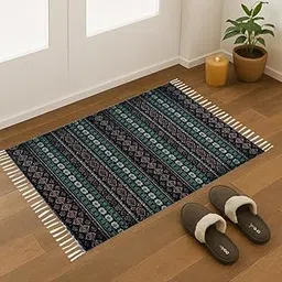 TRENDECOR Printed Handmade Dhurrie 2 x 3 Feet Carpet Rug Runner and Carpets for Living Room/Drawing Room/Bedroom/Home (Design 5) 2x3 ft-picture-21