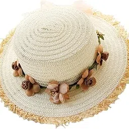 Women Summer Straw Caps Foldable Party hat Protection for Beach Outdoor Milky|Clothing, Shoes & Accessories | Womens Accessories | Hats-image-11