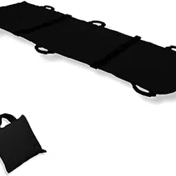 Meditrove Nylon Foldable Soft Stretcher With Safety Belt, Emergency Portable Stretcher For Patient | Foldable Patient Transport Stretcher with Handle with Carrying Bag (Black)-picture-47