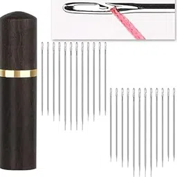 Gemsy Self-Threading Sewing Needles Set with Wooden Case, 30 Pieces, Large Eye Design-picture-10