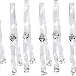 bureaucrat Women's Transparent Plastic Replacement Detachable Transparent Clear Straps Bra Strap Plastic Metal 10mm 12mm 15mm 18mm Width (Transparent-Heart Shape, 3)-picture-25